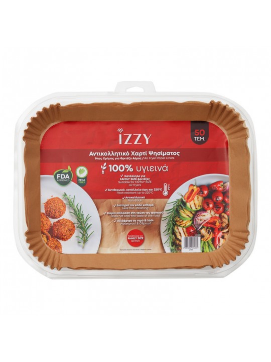 Izzy IZ-8251 Αντικολλητικό Χαρτί για Air Fryer 23x33cm 50τμχ
