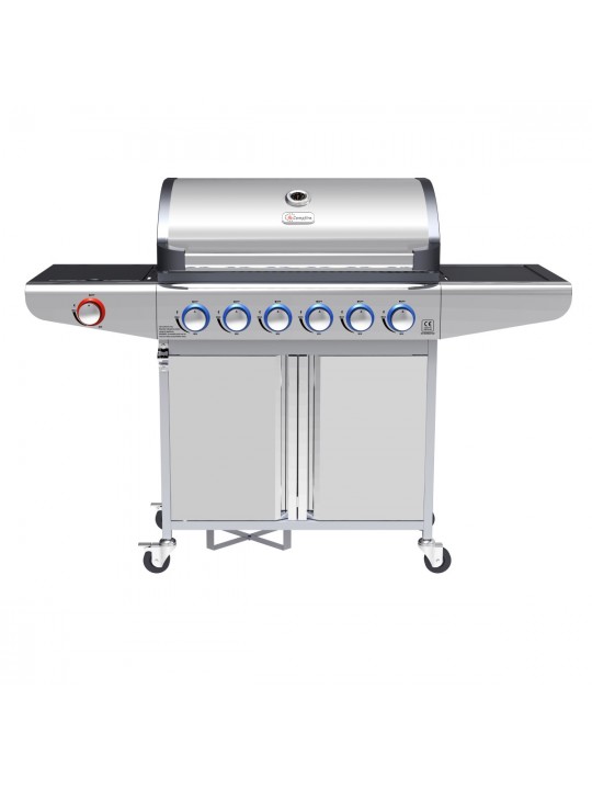 Campfire ΨΗΣΤΑΡΙΑ ΜΕ 6  ΚΑΥΣΤΗΡΕΣ & EXTRA ΕΣΤΙΑ  ΜΕ LED ΔΙΑΚΟΠΤΕΣ-ΙΝΟΧ