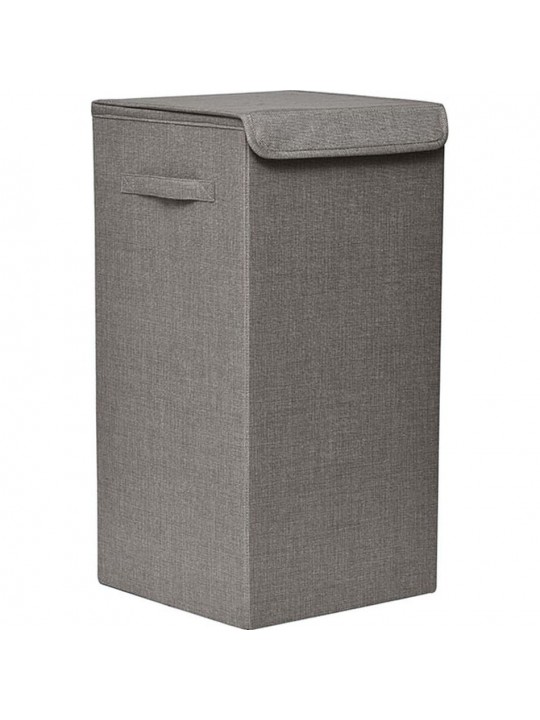 Eurocasa 8417 Καλάθι Απλύτων Ξύλινο Πτυσσόμενο με Καπάκι 30x30x60cm Μπεζ