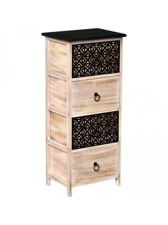 Eurocasa 9892 Επιδαπέδια Ραφιέρα Μπάνιου Ξύλινη με 4 Ράφια 37.5x27.5x89.5cm