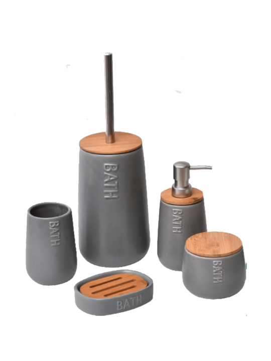 Σετ Μπάνιου Βamboo Bath Γκρι (Σέτ με το 6229-6228-6230-6232).