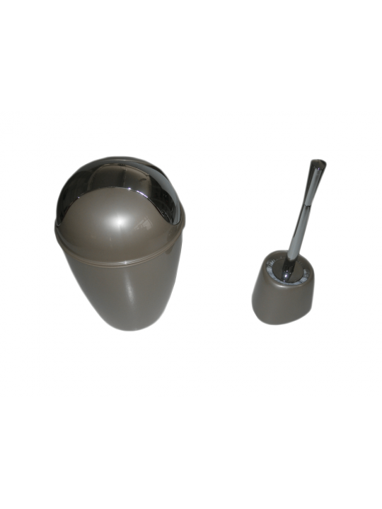 Σετ Κάδος 5 lt με παλλόμενο καπάκι και πιγκάλ ανοιχτό γκρι