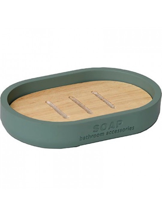 Σαπουνοθήκη Polyresin-bamboo λαδί