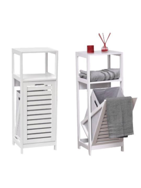 Ραφιέρα mdf με καλάθι απλύτων 36x33x98εκ. 9817