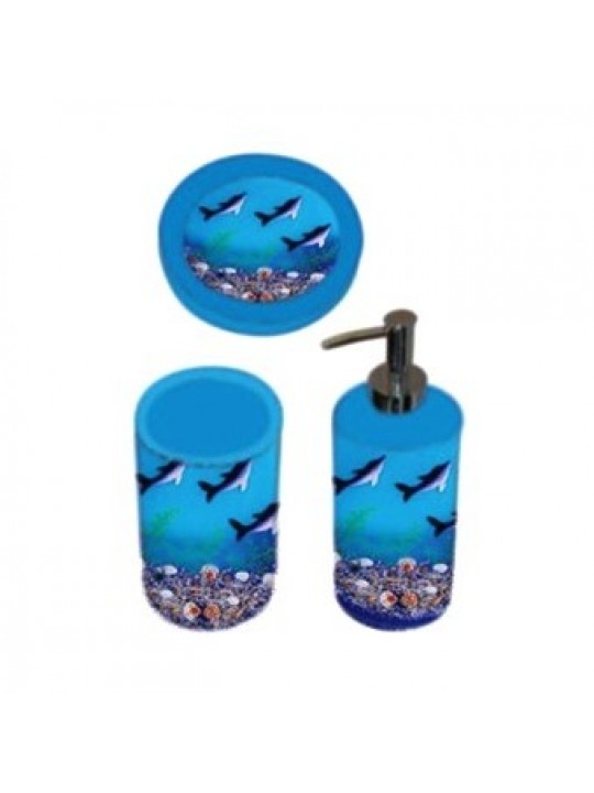 Σετ μπάνιου με χειροποίητο βυθό και δελφίνια