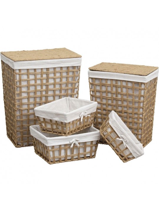 Σετ 5 τεμάχια καλάθια απλύτων Bamboo