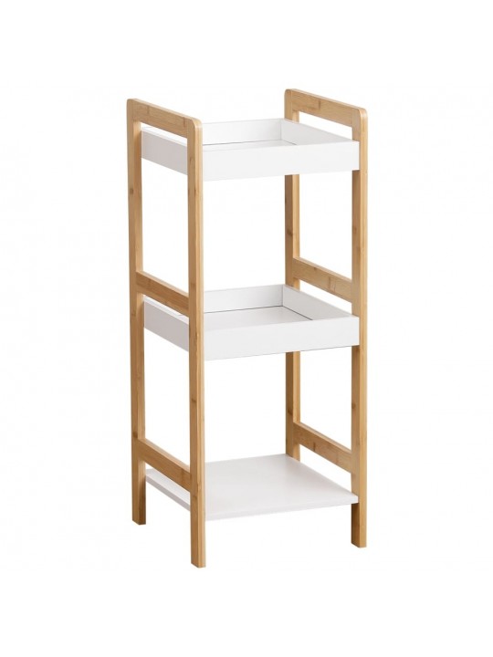 Eurocasa 9964 Επιδαπέδια Ραφιέρα Μπάνιου Bamboo με 3 Ράφια