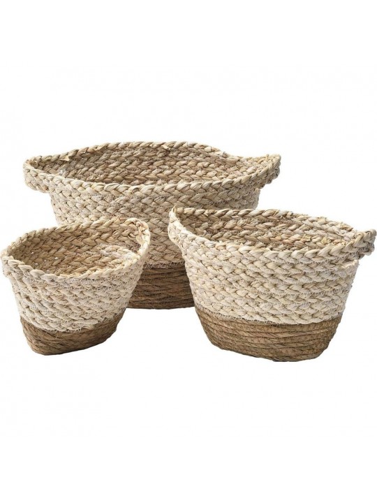 Σέτ 3 τεμάχια καλάθια διαφόρων χρήσεων από θαλασσινό γρασίδι .