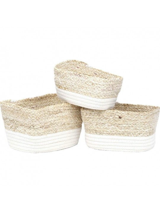 Σέτ 3 τεμάχια καλάθια διαφόρων χρήσεων από βαμβάκι .