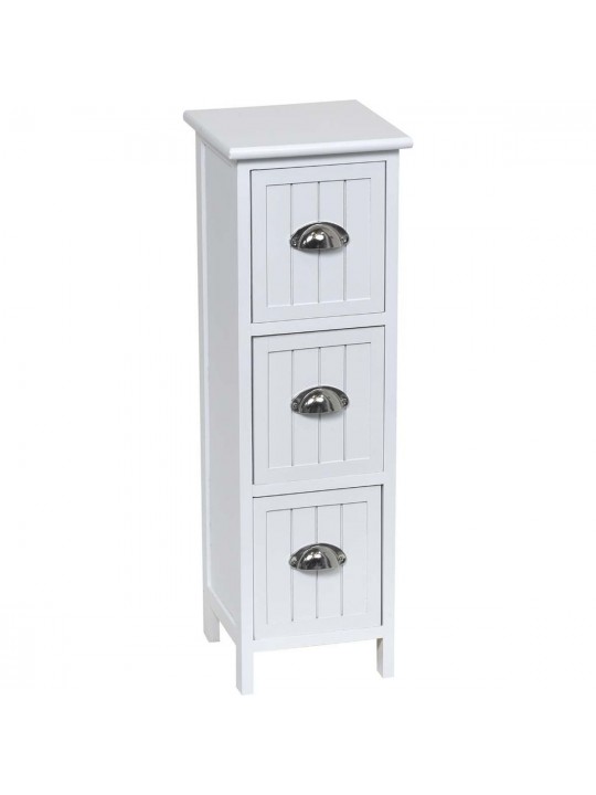 Έπιπλο μπάνιου mdf με 3 συρτάρια λευκό .