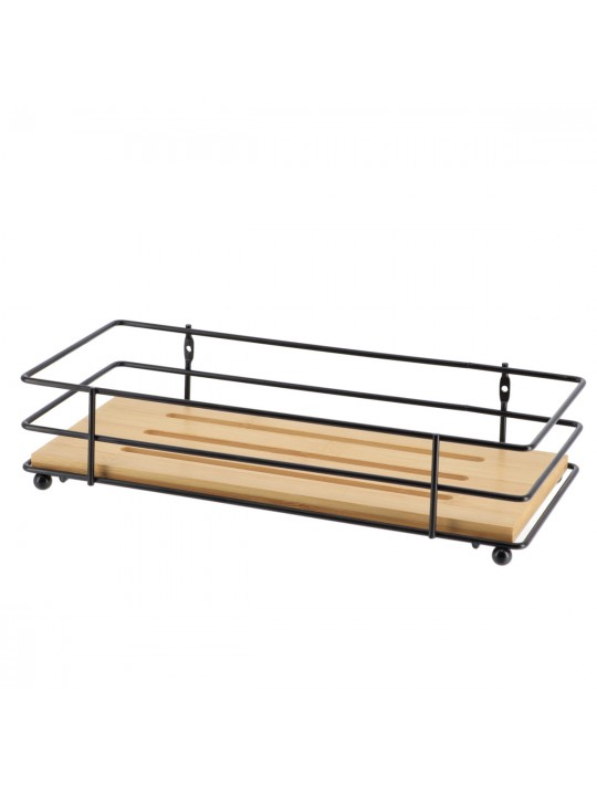 Μεταλλική βάση μαύρη με bamboo.