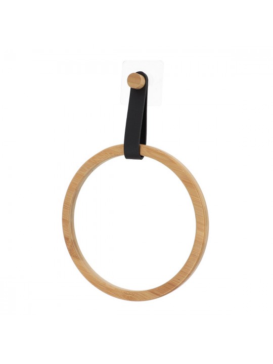 Στρογγυλή βάση για πετσέτες με δερμάτινο λουρί