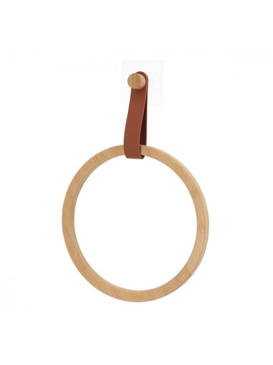 Στρογγυλή βάση για πετσέτες με δερμάτινο λουρί