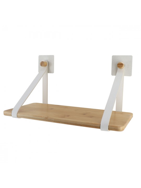 Ράφι bamboo με δερμάτινο άγκιστρο