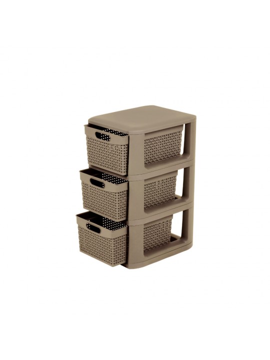 Homeplast Συρταριέρα 3 θέσεων Μπεζ GABRI 3 33x26x50 cm