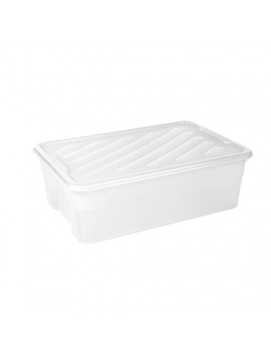 Homeplast Πλαστικό Κουτί Αποθήκευσης 43Lt με Καπάκι Λευκό 60x40x19cm
