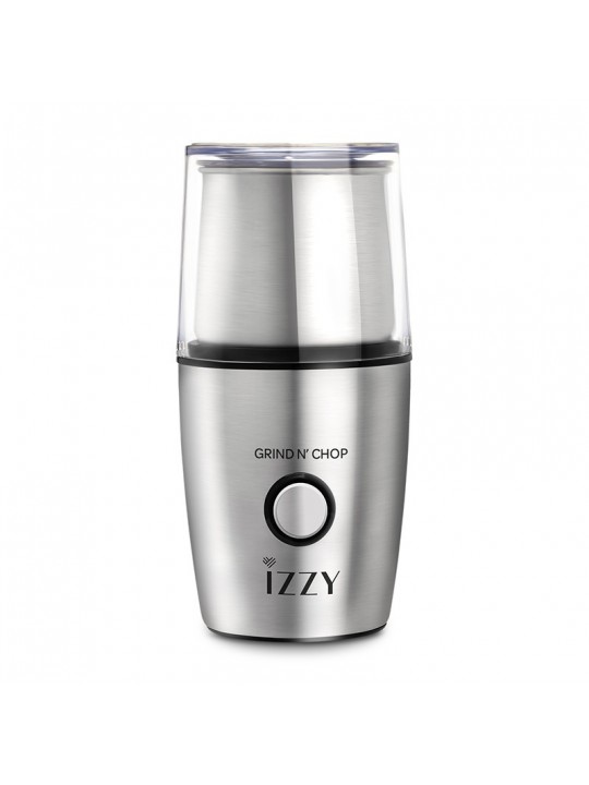 Izzy 225112 Grind n’ Chop IZ-6205 Ηλεκτρικός Μύλος Καφέ 200W με Χωρητικότητα 100gr Ασημί
