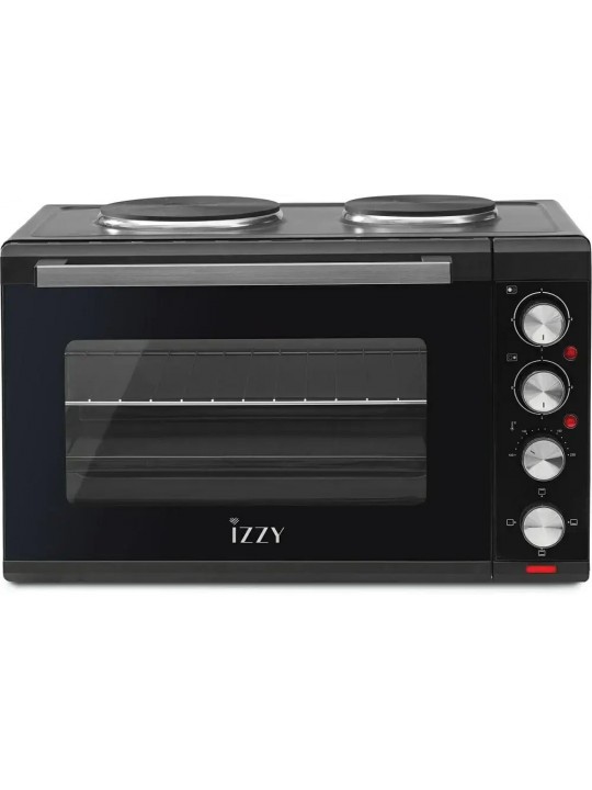 Φουρνάκι Ηλεκτρικό Izzy 228836 IZ-8015  48lt με 2 Εστίες Μαύρο