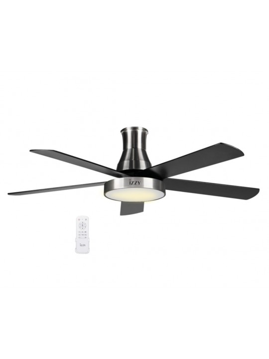 Ανεμιστήρας Οροφής Izzy IZ-9043 132cm με Φως και Τηλεχειριστήριο Μαύρος