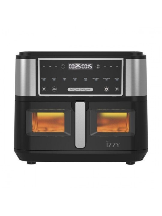Izzy IZ-8225 Φριτέζα Αέρος με Διπλό Αποσπώμενο Κάδο 10lt Ασημί 224915