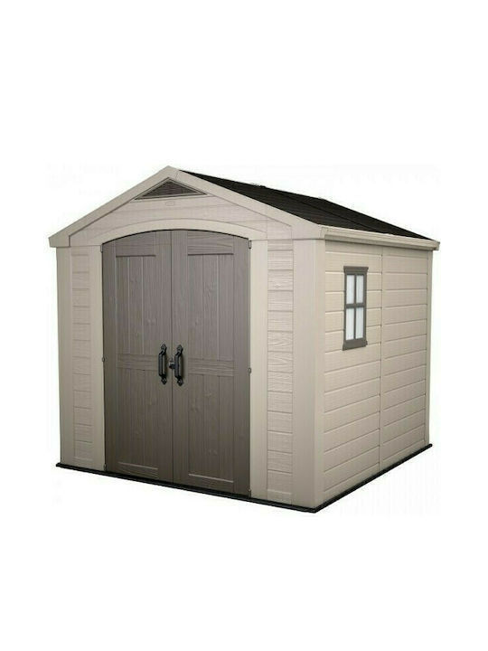 Πλαστική Αποθήκη Κήπου Factor με Διπλή Πόρτα Μ2.57xΠ2.55xΥ2.43m - 26.00094