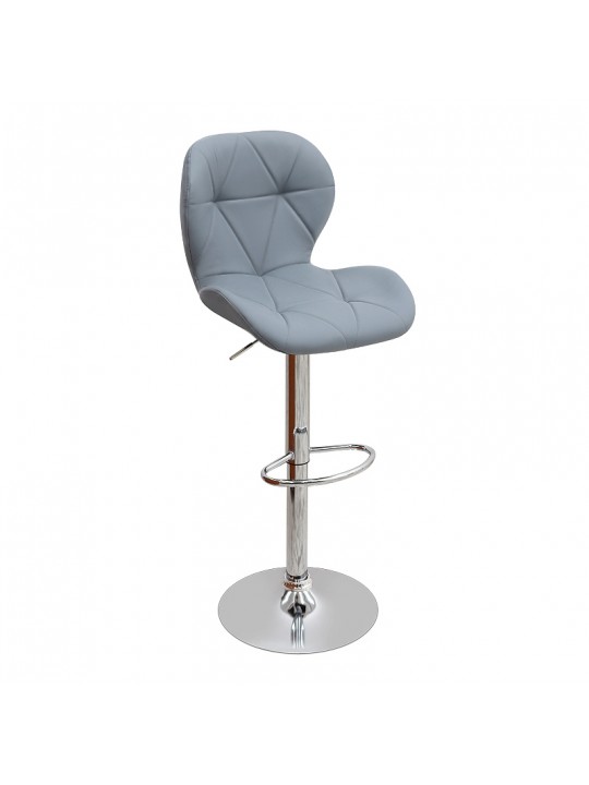 Σκαμπό μπαρ  Dolores Megapap με ρυθμιζόμενο ύψος PU γκρι - βάση χρωμίου 45,5x38x89/109εκ.