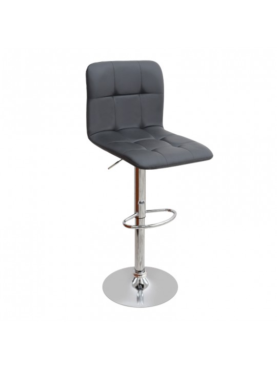 Σκαμπό μπαρ  Carmelo Megapap με ρυθμιζόμενο ύψος PU μαύρο - βάση χρωμίου 45x42x90/113εκ.