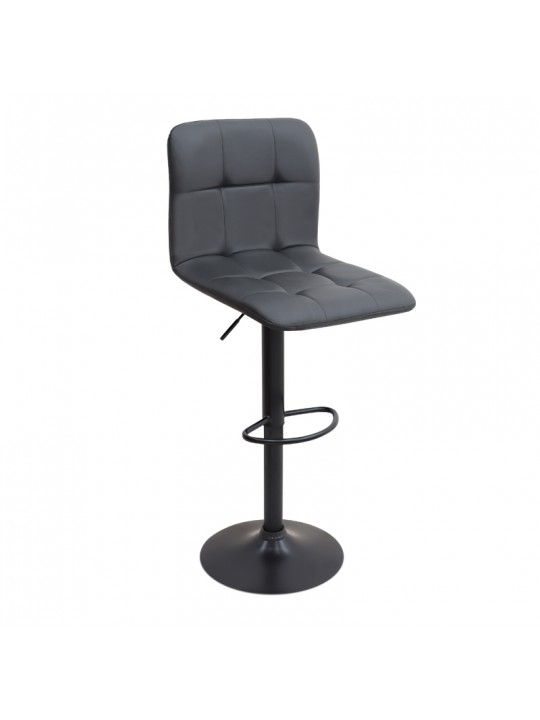 Σκαμπό μπαρ Carmelo Megapap με ρυθμιζόμενο ύψος PU μαύρο - βάση μαύρο ματ 45x42x90/113εκ.