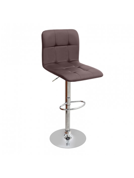 Σκαμπό μπαρ  Carmelo Megapap με ρυθμιζόμενο ύψος PU καφέ - βάση χρωμίου 45x42x90/113εκ.