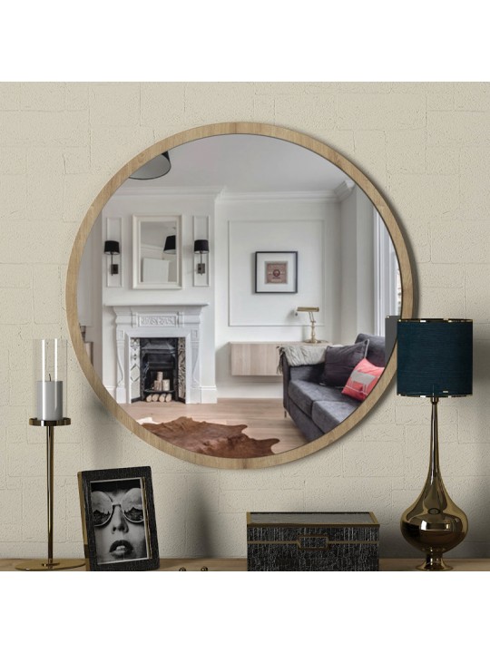 Καθρέπτης τοίχου Glob Μegapap χρώμα sapphire oak 59x2x59εκ.