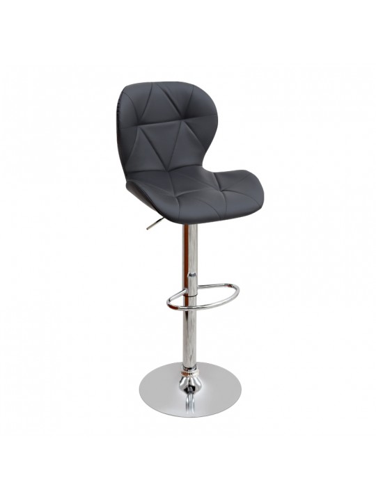 Σκαμπό μπαρ  Dolores Megapap με ρυθμιζόμενο ύψος PU μαύρο - βάση χρωμίου 45,5x38x89/109εκ.