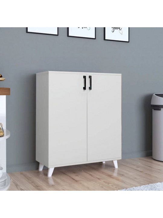 Ντουλάπι κουζίνας/μπάνιου - Παπουτσοθήκη μελαμίνης Lilly Megapap χρώμα λευκό 72x32,5x88εκ.