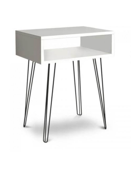 Κομοδίνο Fiona Megapap μεταλλικό - μελαμίνης χρώμα λευκό 55x35x58εκ. GP022-0010,2