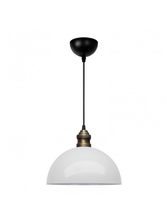 Φωτιστικό οροφής Tomas Megapap E27 μεταλλικό μονόφωτο χρώμα λευκό Ø25x100εκ.