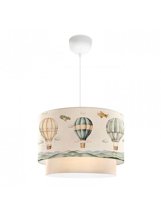 Φωτιστικό οροφής Goofy Megapap υφασμάτινο μονόφωτο με χαριτωμένα αερόστατα 30x20x70εκ.