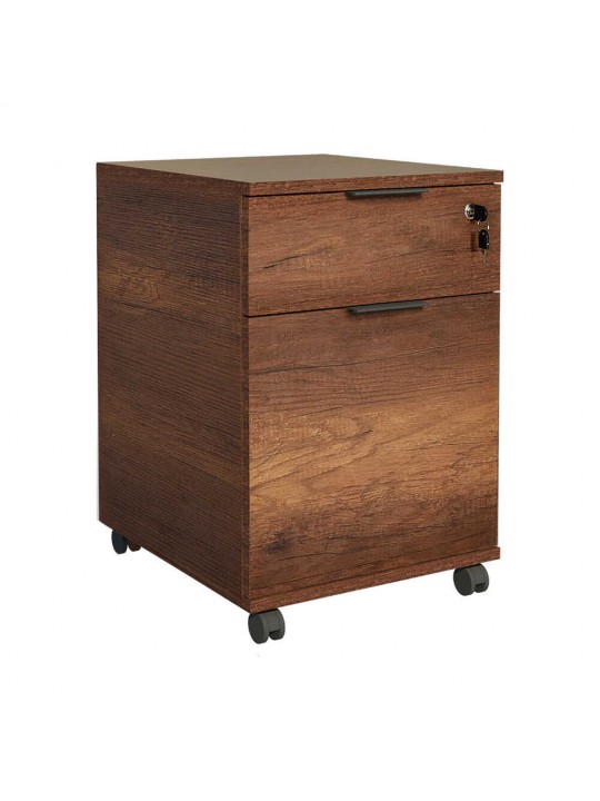 Συρταριέρα γραφείου Rio Megapap τροχήλατη χρώμα καρυδί 41x41x61 εκ.