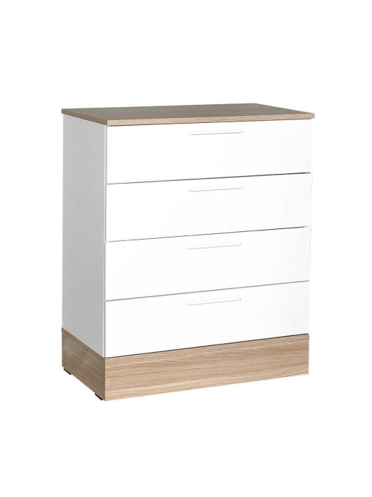 Συρταριέρα Base Megapap χρώμα oak - λευκό 72x40x88εκ.