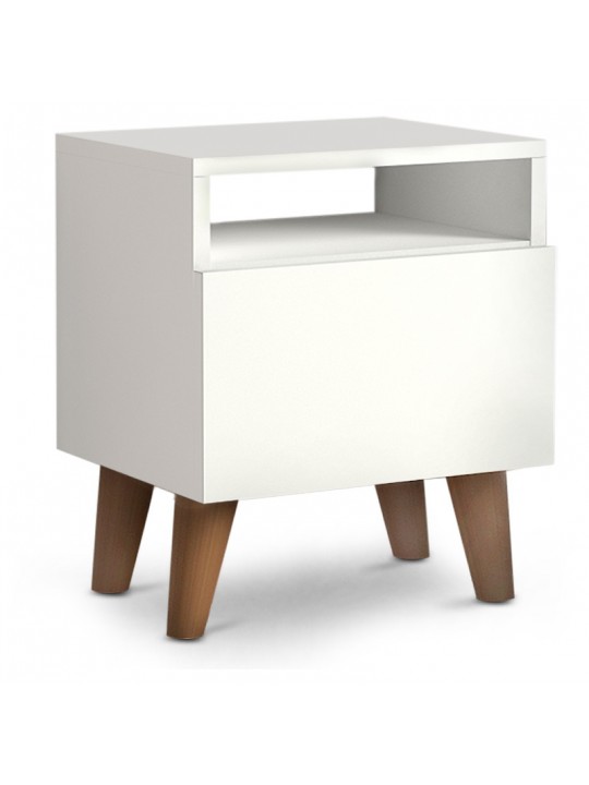 Κομοδίνο Luce Megapap από μελαμίνη χρώμα λευκό 40x30x47,6εκ.