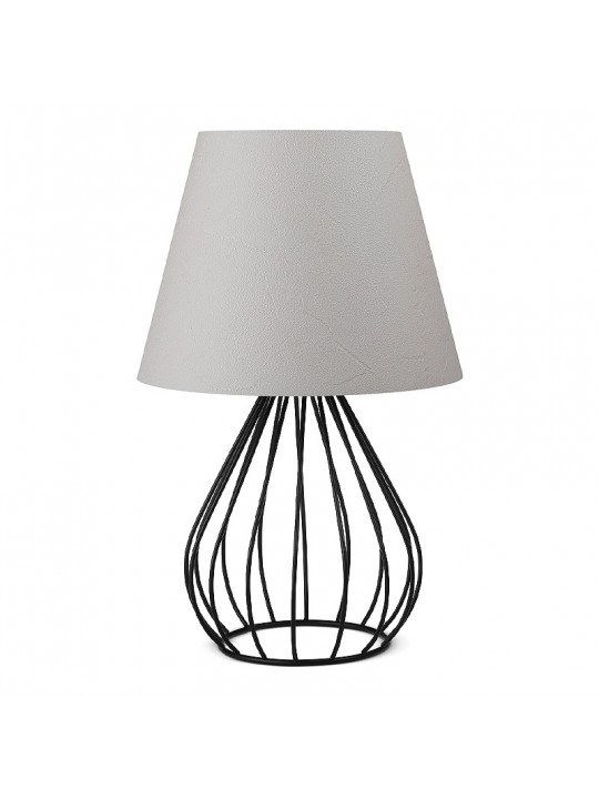 Φωτιστικό επιτραπέζιο Akerlind Megapap ύφασμα Pvc/μέταλλο χρώμα ανοιχτό γκρι/μαύρο 22x17x36εκ.