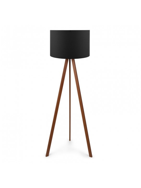 Φωτιστικό δαπέδου Rosling Megapap Mdf/ύφασμα Pvc χρωμα καρυδί/μαύρο 38x21x140εκ.