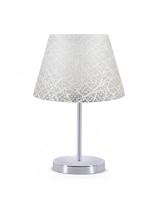 Φωτιστικό επιτραπέζιο Jules Megapap ύφασμα Pvc/χρώμιο χρώμα λευκό/ασημί 22x17x37εκ.