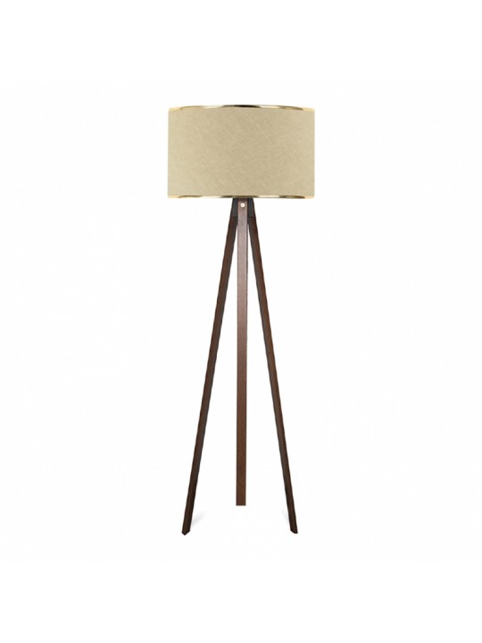 Φωτιστικό δαπέδου Rosling Megapap Mdf/ύφασμα Pvc χρώμα καρυδί/μπεζ 38x21x140εκ.