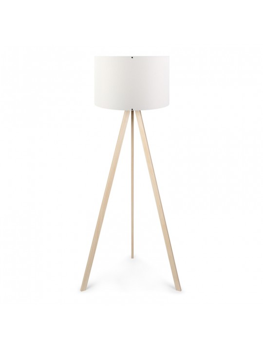 Φωτιστικό δαπέδου Rosling Megapap Mdf/ύφασμα Pvc χρώμα φυσικό/λευκό 38x21x140εκ.