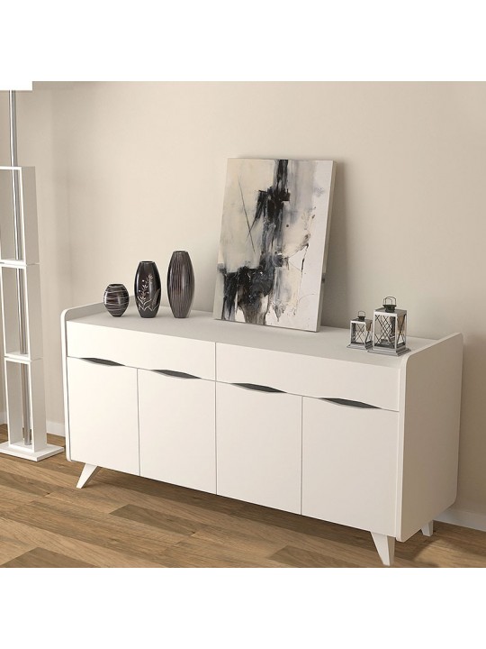 Μπουφές μελαμίνης Sila Megapap χρώμα λευκό 140x45x72εκ.