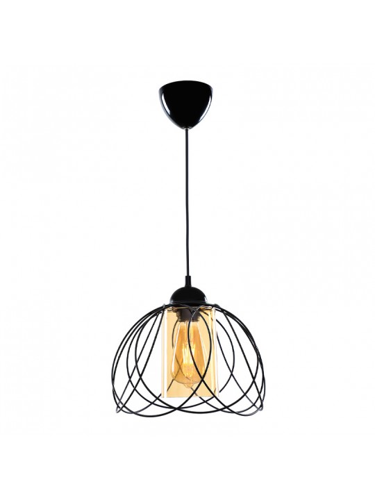 Φωτιστικό οροφής Abilene Megapap E27 μεταλλικό μονόφωτο χρώμα μαύρο 26x26x68εκ.