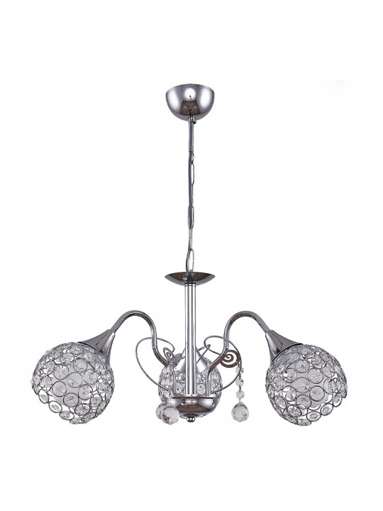 Φωτιστικό οροφής Dagobert Megapap E27 μεταλλικό τρίφωτο χρώμα ασημί 53x53x61εκ.