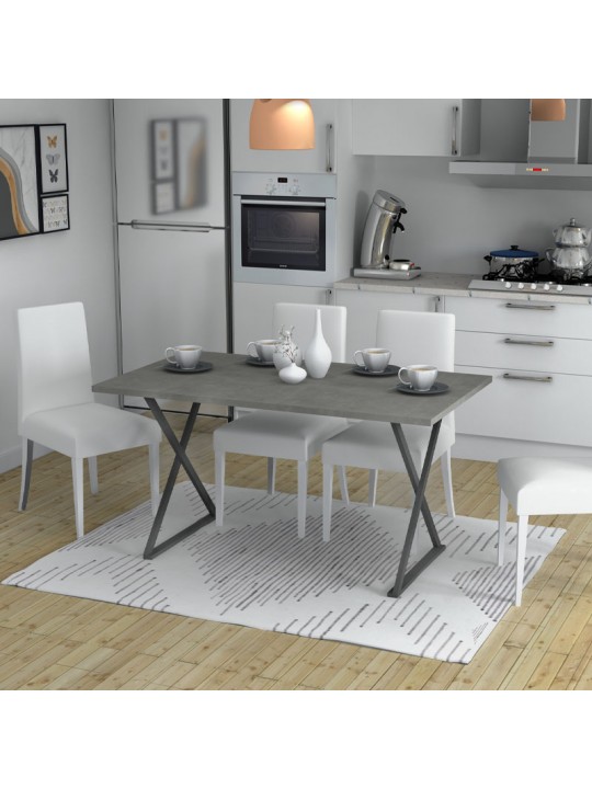 Τραπέζι Bette Megapap μεταλλικό - μελαμίνης χρώμα ανθρακί 140x80x76εκ.