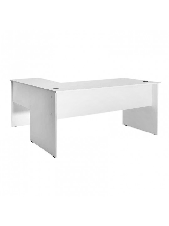 Γραφείο διευθυντικό Rio Megapap γωνιακό αναστρέψιμο χρώμα λευκό 160x144x75εκ.