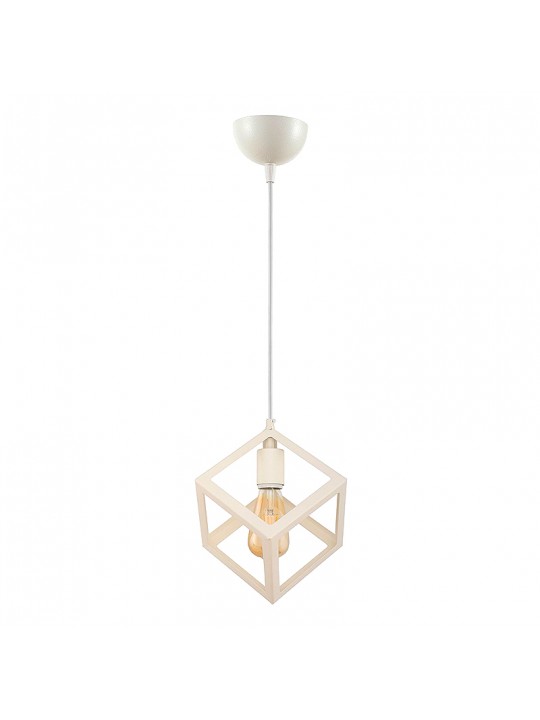 Φωτιστικό οροφής Thora Megapap E27 μεταλλικό μονόφωτο χρώμα λευκό 22x22x70εκ.