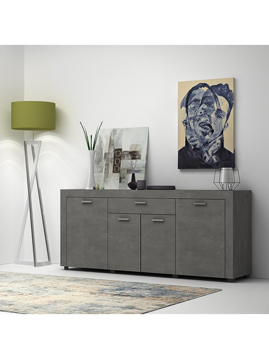 Μπουφές μελαμίνης Joseph Megapap χρώμα ανθρακί 177x40x76εκ.